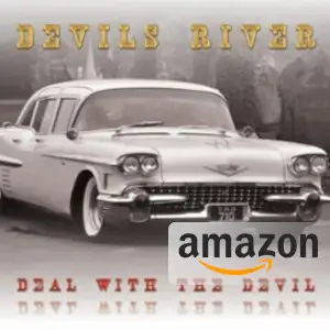 A monochrome image of a classic 50s Cadillac