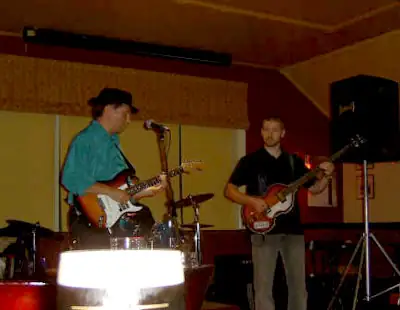 On stage at the Lion and Unicorn Johnny and Pete on stage at the Lion and Unicorn